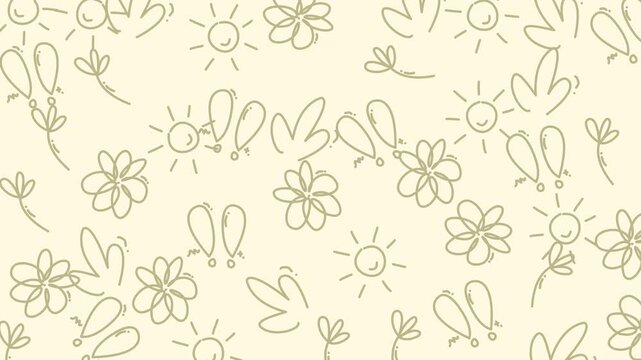 Animated floral pattern background for video loop.