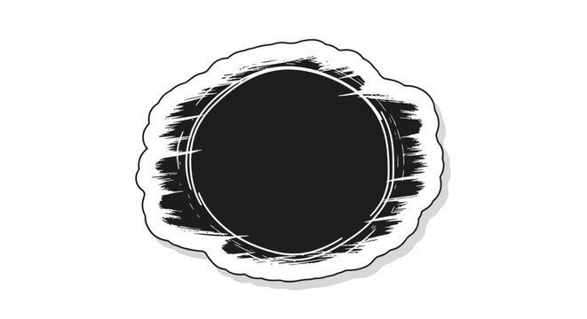 Black circle with white outline.