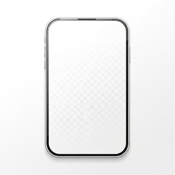 Modern Smartphone with Blank White Screen.