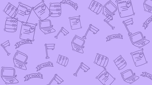 Purple Decorative Stamp Pattern Video Loop.