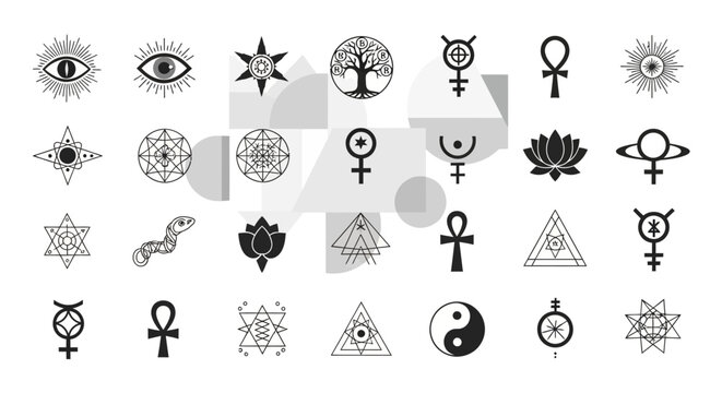 Esoteric and Occult Symbol Set for Spiritual Design