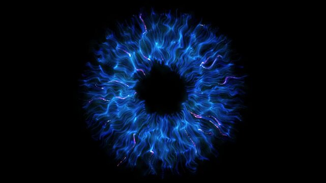 abstract blue fractal background move motion video.