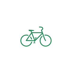 Fototapeta premium Green bicycle icon on white background.