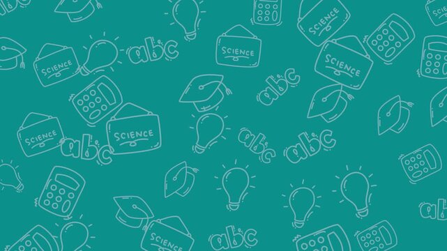 Educational doodle background for learning themed video.