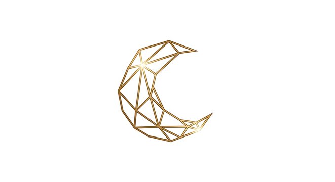 Geometric crescent moon symbol