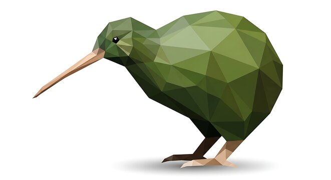 Geometric illustration of a kiwi bird