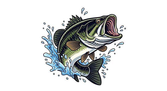 Jumping fish illustration