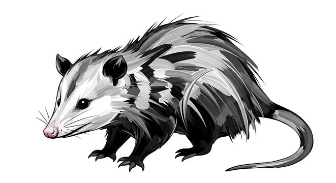 Stylized opossum illustration