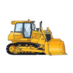 Obraz premium Yellow bulldozer illustration