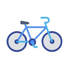 Fototapeta premium Minimalist bicycle icon illustration with shades of blue on a black background