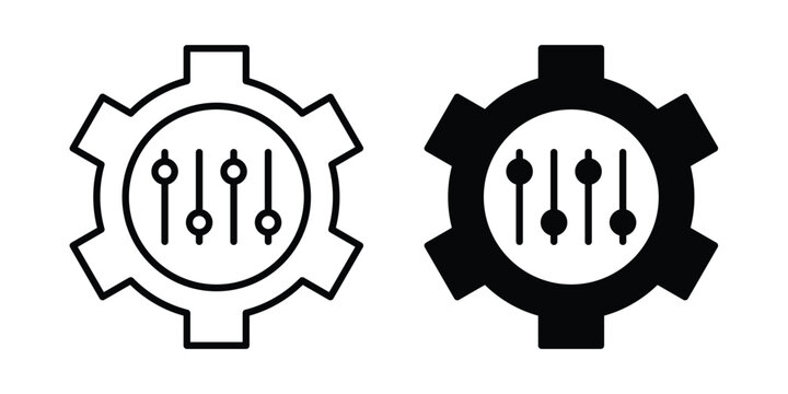 Mass customization icon set, isolated on white background flat vectors