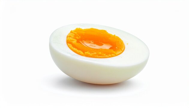 ゆで卵 シンプル 白背景 ミニマル構図, Boiled egg isolated on white background minimal food