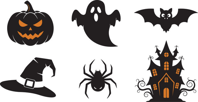 Jack-o'-lantern isolated on transparent background, Vector