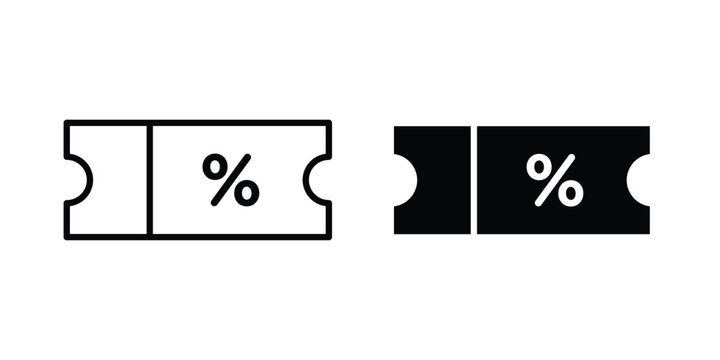 Promo code icon set, isolated on white background flat vectors