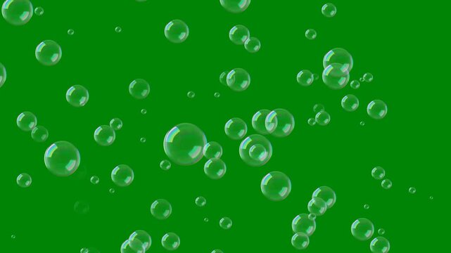 Animation of Shop bubbles fly up seamless loop animation. Rise of bubbles on green background. Full HD. 4K