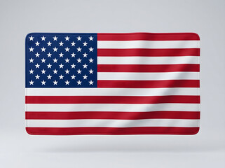 Obraz premium A realistic rendering of the American flag waving against a neutral backdrop