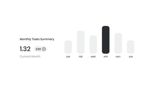 black and white abstract background vector with Animated Charts