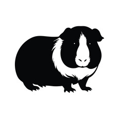 Obraz premium Adorable guinea pig silhouette vector illustration showcasing its cute and fluffy appearance, guinea pig silhouette vector illustration