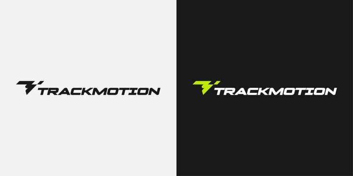 Dynamic Trackmotion Logo with Letter T Icon, Modern Tech and Sports Brand Identity