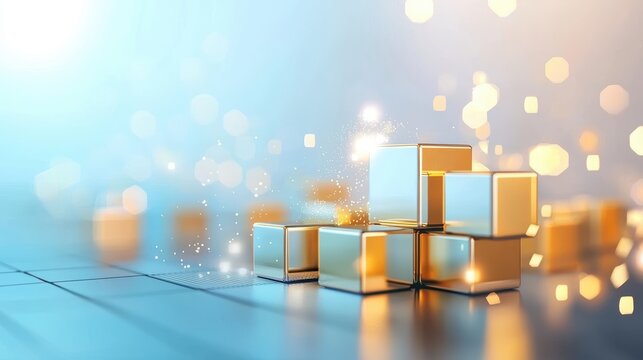 Stock market graphs with gold highlights showing key investments and trading opportunities.