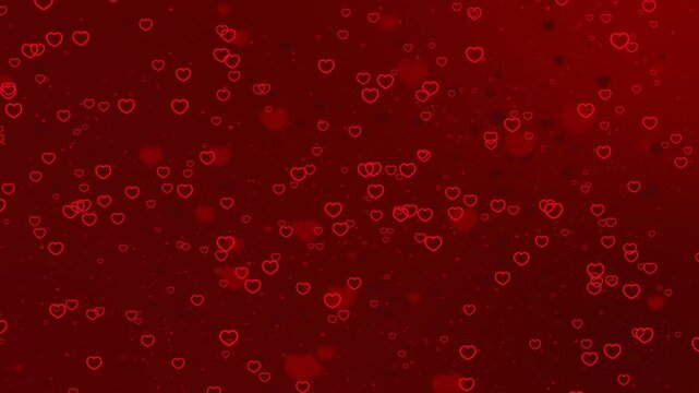 Valentine background animation with Heart flowting. Full HD. 4K