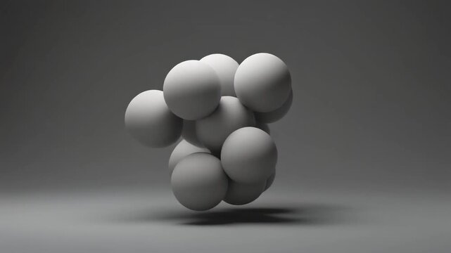 Floating 3D Sphere Cluster Motion