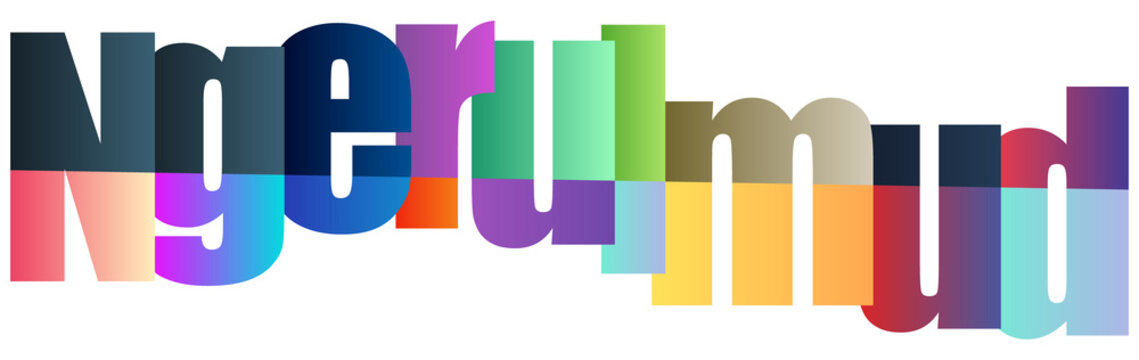 Colorful Gradient Text Design Featuring Ngerulmud city