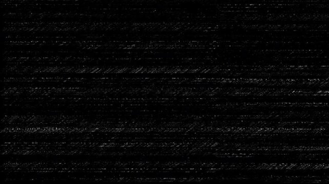 Abstract TV error texture featuring glitch interference and scan line noise. Retro TV error overlay for broadcast failure. VHS Analog Tape Static 4K Video Overlay. 