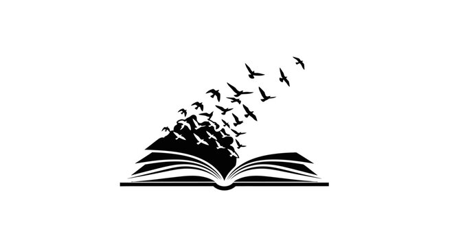Open Book With Birds Flying Out - Symbolizing Knowledge, Freedom, Imagination