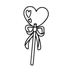 Fototapeta premium sweet valentine lollipop doodle with decorative bow detail