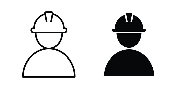 Factory Worker Icon set, isolated on white background flat vectors