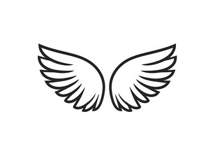 Fototapeta premium A minimalist illustration of a pair of symmetrical white wings