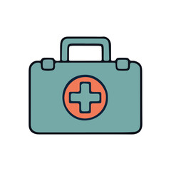 Obraz premium Medical First Aid Kit Icon Illustration
