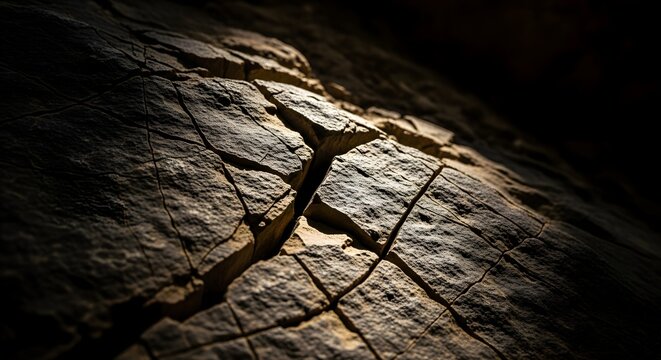 Close-up of cracked earth surface.
