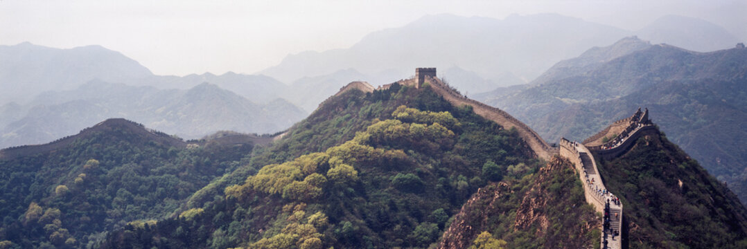 Panoramic  image of The great wall of China