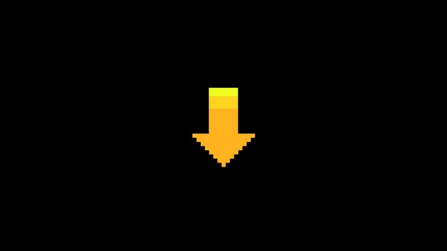 Dynamic yellow arrow pointing downward.