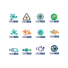 Fototapeta premium virus,coronavirus, Bacteria, Germs and Microbe isolated on white background. Vector Icon Illustration