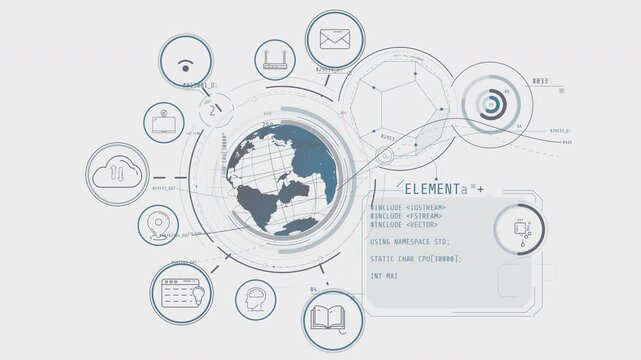 Global digital network with data processing and coding systems