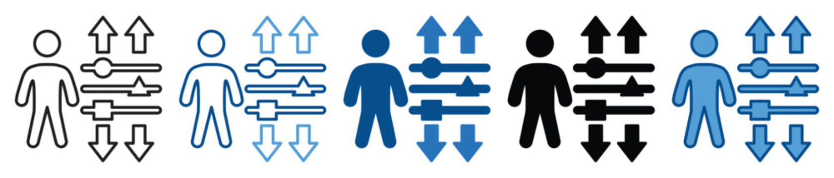 Adaptation icon set multiple style collection