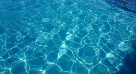 Fototapeta premium Clear blue swimming pool water surface.