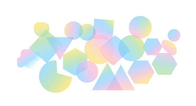 Abstract Geometric Shapes with Soft Pastel Gradient Overlay