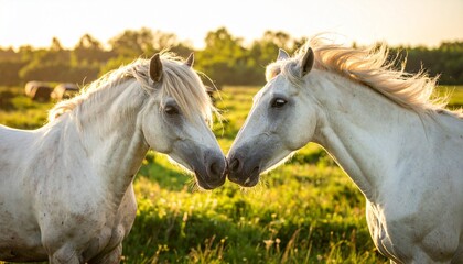 Obraz premium white horse in the field