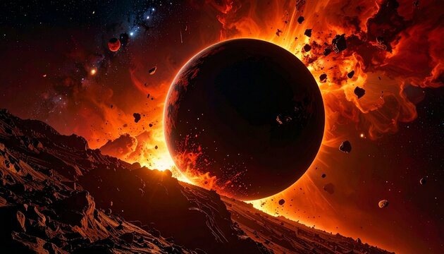 burning fire in the moon 