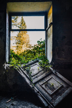 Abandoned interiors of Sanatorium Iveria in Tskaltubo, Georgia &mdash; Soviet-era decay slowly reclaimed by nature and time.