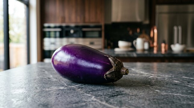 Terong di atas meja, di dapur