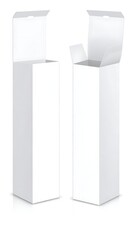 Naklejka premium Two white rectangular boxes with open tops on a plain background