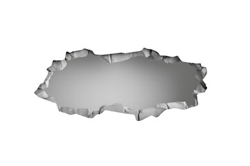 Fototapeta premium Cracked wall surface showing hole with transparent background
