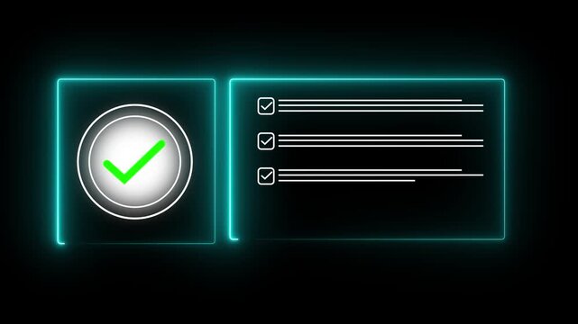 fill out digital form checklist, take an assessment, questionnaire. businessman filling out business checklist survey to track business performance. Motion graphics of concept 4k video animation