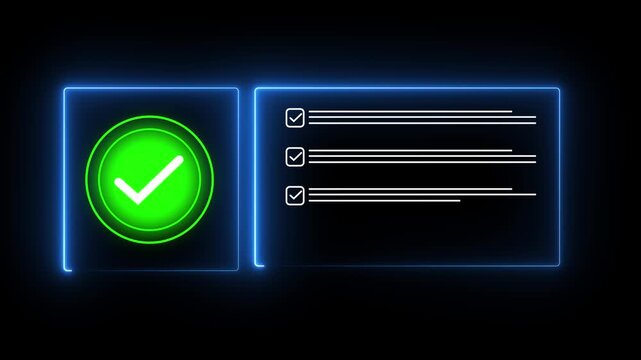 fill out digital form checklist, take an assessment, questionnaire. businessman filling out business checklist survey to track business performance. Motion graphics of concept 4k video animation
