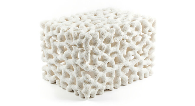 Healthy organic raw white rice grains isolated on a white background create a dry cereal pattern texture for a macro meal ingredient